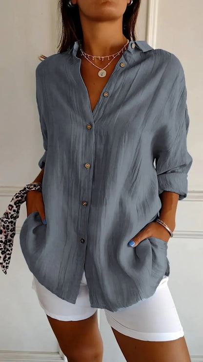 PleatedLuxe Lapel Shirt