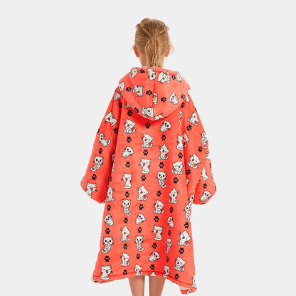 Kitty Kids Blanket Hoodie