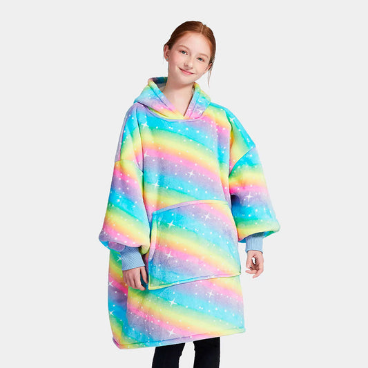 Rainbow Kids Blanket Hoodie