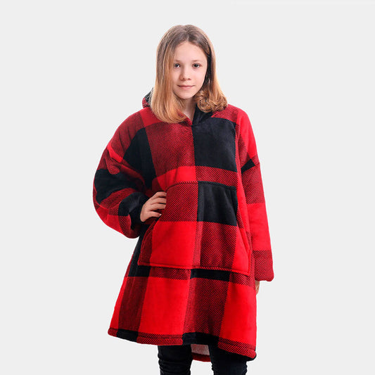 RedBlack Kids Blanket Hoodie