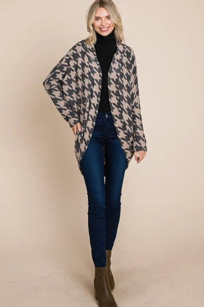 Houndstooth Knit Cardigan