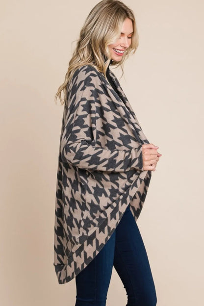 Houndstooth Knit Cardigan