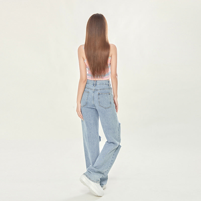 SkyRipped Wide-Leg Jeans