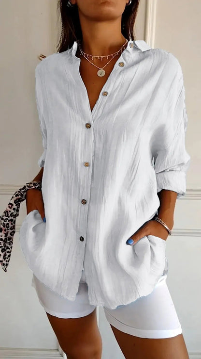 PleatedLuxe Lapel Shirt